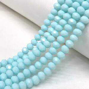 Бусины хрустальные рондель 8х6мм, нить-60 шт, светло голубой прозрачный Бусины хрустальные рондель 8х6мм, нить-60 шт, светло голубой прозрачный