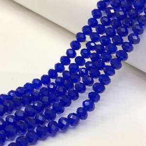 Бусины хрустальные рондель 8х6мм, нить-60 шт, темно синий прозрачный Бусины хрустальные рондель 8х6мм, нить-60 шт, темно синий прозрачный