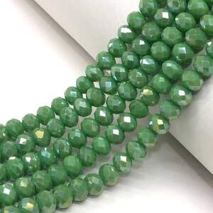 Бусины хрустальные рондель 8х6мм, нить-65 шт, бирюзовый матовый с покрытием АВ Бусины хрустальные рондель 8х6мм, нить-65 шт, бирюзовый матовый с покрытием АВ