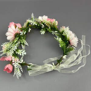 Весенний веночек с цветами азалии - розовый