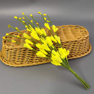 Ветка жасмина с фоамирана 20 см - желтый