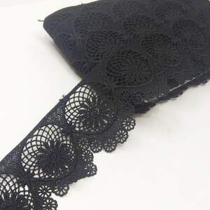 Вязаное матовое кружево 6 см - 13м JF20237 col черный Вязаное матовое кружево 6 см - 13м JF20237 col черный