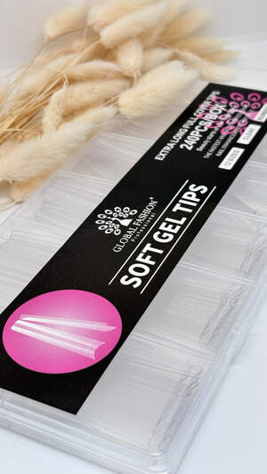 Гелевые типсы для наращивания ногтей Global Fashion Арочная балерина, 240 шт Гелевые типсы для наращивания ногтей Global Fashion Арочная балерина, 240 шт