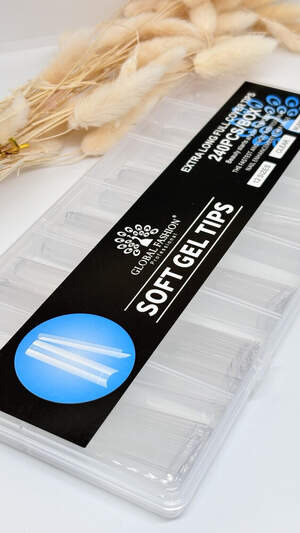 Гелевые типсы для наращивания ногтей Global Fashion Арочный квадрат, 240 шт Гелевые типсы для наращивания ногтей Global Fashion Арочный квадрат, 240 шт