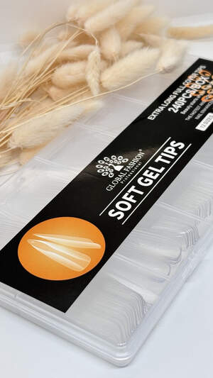 Гелевые типсы для наращивания ногтей Global Fashion Стилет, 240 шт