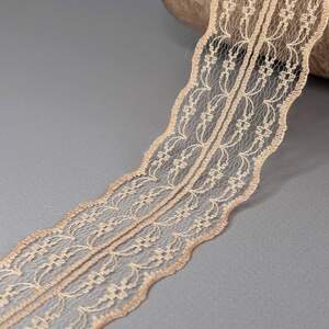 Гипюровое кружево сетка 4,5 см - капучино Гипюровое кружево сетка 4,5 см - капучино