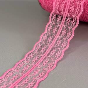 Гипюровое кружево сетка 4,5 см - малиновый Гипюровое кружево сетка 4,5 см - малиновый