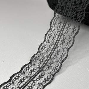 Гипюровое кружево сетка 4,5 см - черный Гипюровое кружево сетка 4,5 см - черный