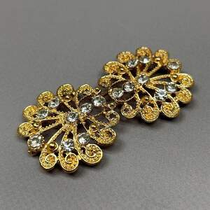 Декоративная застежка-крючок для одежды 3,5х6 см - лимонное золото #106108 Декоративная застежка-крючок для одежды 3,5х6 см - лимонное золото #106108