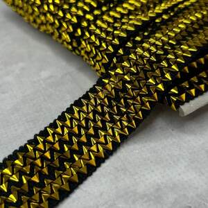 Декоративная тесьма-резинка Фольга 2,5 см - золотая