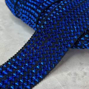 Декоративная тесьма-резинка Фольга 4 см - электрик