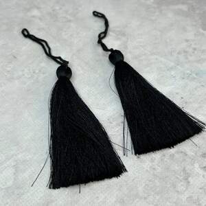 Декоративные кисточки для рукоделия 11 см - черные (ПАРА)