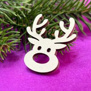 Деревянный декор новогодний Голова оленя 3,5 см