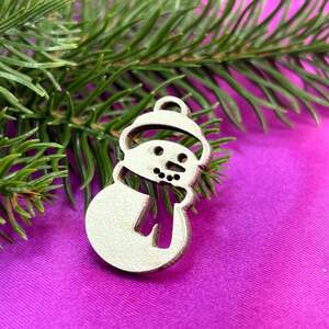 Деревянный декор новогодний Снеговик 3,5 см