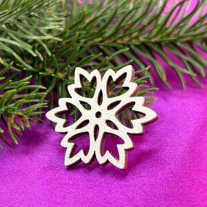 Деревянный декор новогодний Снежинка 3,5 см