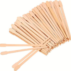 Деревянный узкий шпатель для депиляции носа, бровей 100шт
