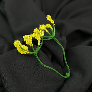 Добавка двойная пластиковая с напылением Тычинки гипсофилы, зеленая с желтым, 7 см