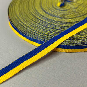 Желто-синяя национальная репсовая лента - 1см