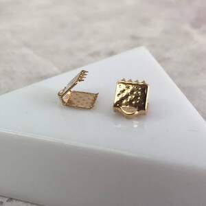 Зажим для лент и шнура 6 мм, уп 10 шт - светлое золото