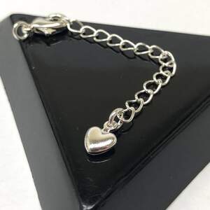 Замок с цепочкой гипоаллергенный сплав 5х10 мм - светлое серебро