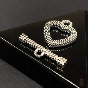 Замок тогл Сердце 18х21 мм, цвет Сталь