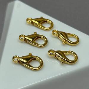 Замочек карабин 12х7 мм, цвет Золото лимонное, упаковка 5 шт