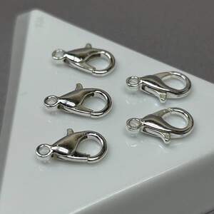 Замочек карабин 12х7 мм, цвет светлое серебро, упаковка 5 шт