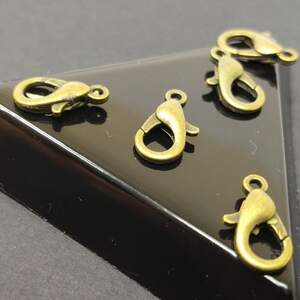 Замочек карабин 14х7 мм, цвет Бронза, упаковка 5 шт