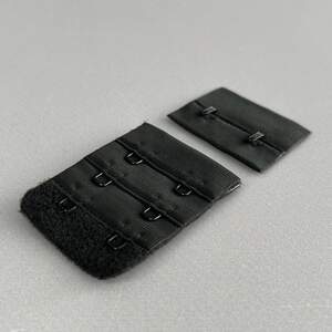 Застежка для бюстгальтера на 2 крючка, черный 3,8х5 см