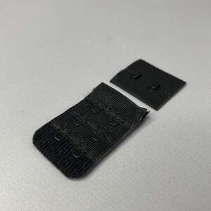 Застежка для бюстгальтера на 2 крючка, черный хром 3х5 см