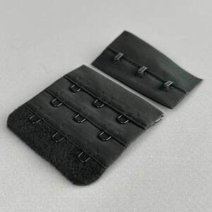 Застежка для бюстгальтера на 3 крючка, черный 5х5 см