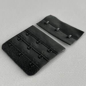 Застежка для бюстгальтера на 3 крючка, черный 5х5,5 см