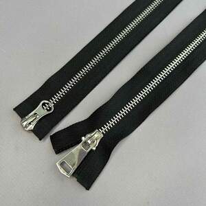 Застежка-молния Т5 металлическая 100 см, черная с двумя бегунками