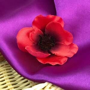 Искусственный цветок Мак 7 см - коралловый