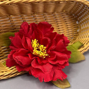 Искусственный цветок пиона 9 см - красный