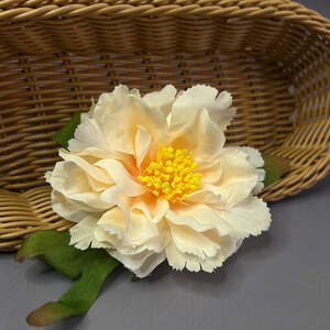 Искусственный цветок пиона 9 см - шампань