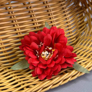 Искусственный цветок пиона маленький 5,5 см - красный