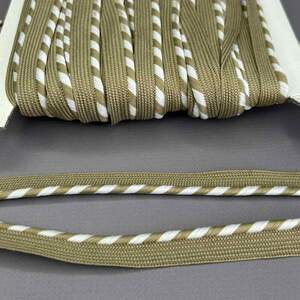 Кант вшивной, косичка 13 мм - горчичный