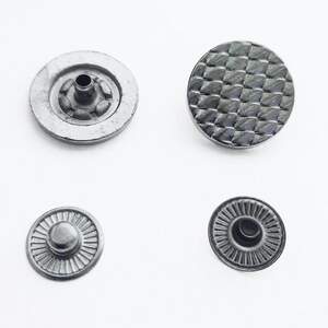 Кнопка Таблетка - 17мм Блэк никель 50шт. Нержавейка (108917)