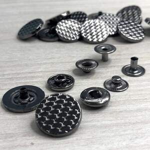 Кнопка Таблетка - 17мм Графит 50шт. Нержавейка (108917)