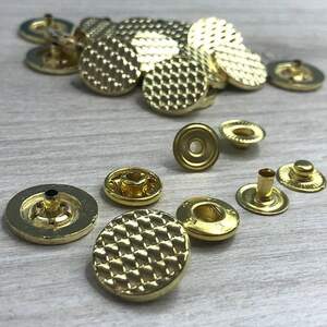 Кнопка Таблетка - 17мм Золото 50шт. Нержавейка (108917)