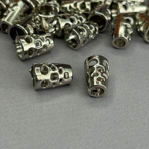 Концевик 5 мм для шнура пластиковый 14 мм, -серебро