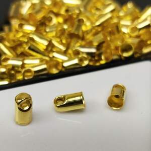 Концевик колпачок с петлей для лески 2,4мм, цвет Лимонное золото - 3гр/уп Концевик колпачок с петлей для лески 2,4мм, цвет Лимонное золото - 3гр/уп