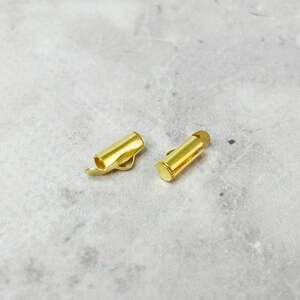 Концевик-трубочка слайдер для украшений 10 мм - лимонное золото Концевик-трубочка слайдер для украшений 10 мм - лимонное золото