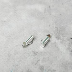 Концевик-трубочка слайдер для украшений 10 мм - светлое серебро