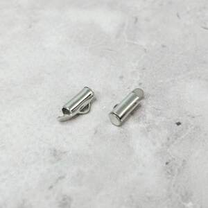 Концевик-трубочка слайдер для украшений 10 мм - сталь