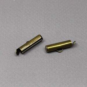 Концевик-трубочка слайдер для украшений 16 мм - бронза