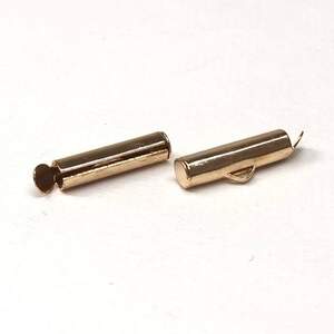 Концевик-трубочка слайдер для украшений 16 мм - золото