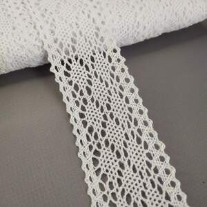 Кружево льняное 4,5см - Белый (М6211)