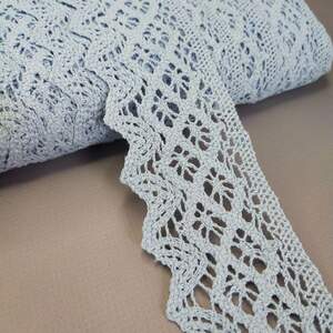 Кружево льняное 5см - Голубой (М6368)